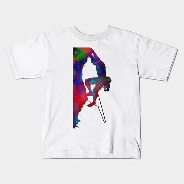 mountaineer climbing sport art #mountaineer #climbing Kids T-Shirt by JBJart